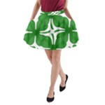 4 leaf clover A-Line Pocket Skirt