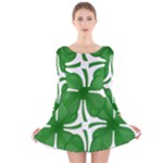 4 leaf clover Long Sleeve Velvet Skater Dress