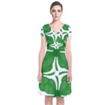 4 leaf clover Short Sleeve Front Wrap Dress