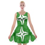 4 leaf clover Velvet Skater Dress