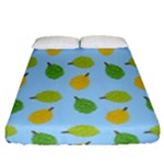 blue durians Fitted Sheet (Queen Size)