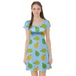 blue durians Short Sleeve Skater Dress