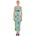 blue durians Fitted Maxi Dress