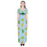 blue durians Short Sleeve Maxi Dress