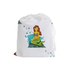 Emoji Mermaid Drawstring Pouch (Large)