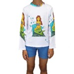 Emoji Mermaid Kids  Long Sleeve Swimwear