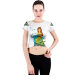 Emoji Mermaid Crew Neck Crop Top