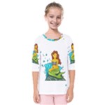 Emoji Mermaid Kids  Quarter Sleeve Raglan Tee