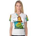 Emoji Mermaid Women s V-Neck Sport Mesh Tee