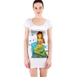 Emoji Mermaid Short Sleeve Bodycon Dress