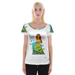 Emoji Mermaid Women s Cap Sleeve Top