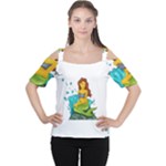 Emoji Mermaid Women s Cutout Shoulder Tee