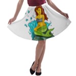 Emoji Mermaid A-line Skater Skirt