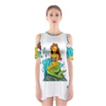 Emoji Mermaid Shoulder Cutout One Piece