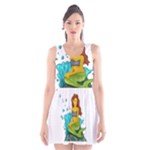 Emoji Mermaid Scoop Neck Skater Dress