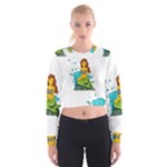 Emoji Mermaid Cropped Sweatshirt