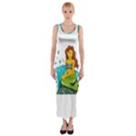 Emoji Mermaid Fitted Maxi Dress