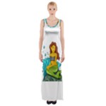 Emoji Mermaid Maxi Thigh Split Dress