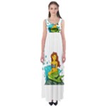 Emoji Mermaid Empire Waist Maxi Dress