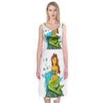 Emoji Mermaid Midi Sleeveless Dress