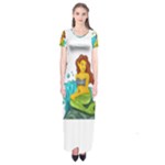 Emoji Mermaid Short Sleeve Maxi Dress