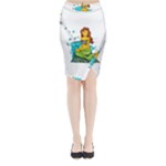 Emoji Mermaid Midi Wrap Pencil Skirt