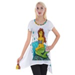 Emoji Mermaid Short Sleeve Side Drop Tunic