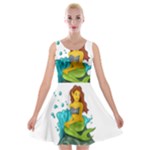 Emoji Mermaid Velvet Skater Dress