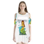 Emoji Mermaid Shoulder Cutout Velvet  One Piece