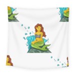 Emoji Mermaid Square Tapestry (Large)