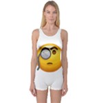 Emoji Monocle One Piece Boyleg Swimsuit