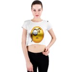 Emoji Monocle Crew Neck Crop Top