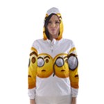 Emoji Monocle Hooded Wind Breaker (Women)