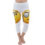 Emoji Monocle Capri Winter Leggings 