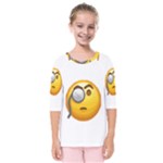 Emoji Monocle Kids  Quarter Sleeve Raglan Tee