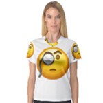 Emoji Monocle Women s V-Neck Sport Mesh Tee