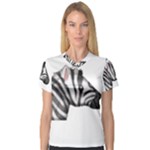 Emoji Zebra Women s V-Neck Sport Mesh Tee