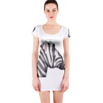 Emoji Zebra Short Sleeve Bodycon Dress