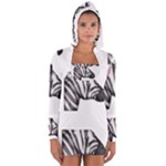 Emoji Zebra Women s Long Sleeve Hooded T-shirt