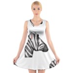 Emoji Zebra V-Neck Sleeveless Dress