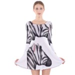 Emoji Zebra Long Sleeve Velvet Skater Dress