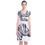 Emoji Zebra Short Sleeve Front Wrap Dress