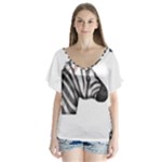 Emoji Zebra V-Neck Flutter Sleeve Top