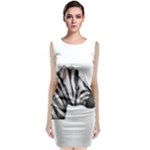 Emoji Zebra Sleeveless Velvet Midi Dress