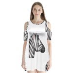 Emoji Zebra Shoulder Cutout Velvet  One Piece