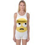 Emoji Rolling Eyes One Piece Boyleg Swimsuit