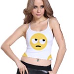 Emoji Rolling Eyes Spaghetti Strap Bra Top