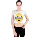 Emoji Rolling Eyes Crew Neck Crop Top