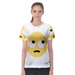 Emoji Rolling Eyes Women s Sport Mesh Tee