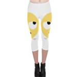 Emoji Rolling Eyes Capri Leggings 